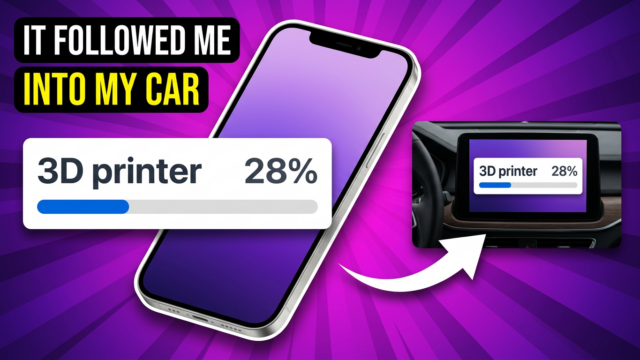 My 3D printer progress followed me in my car